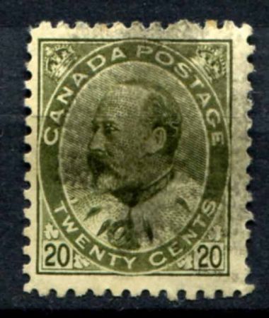 Канада 1903-1908 гг. • SC# 94 • 20 c. • Эдуард VII • стандарт • Used F- ( кат.- $50 )