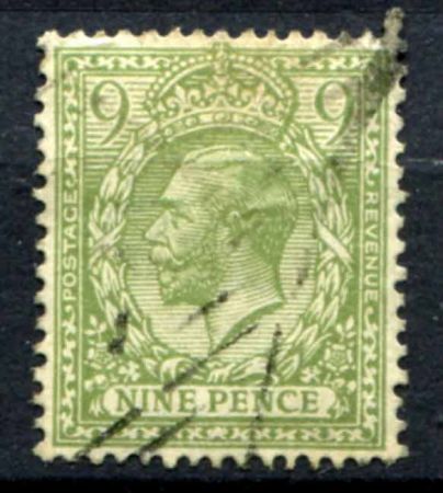 Великобритания 1912-1924 гг. • Gb# 393a • Георг V • 9 d. • стандарт • Used F-VF ( кат.- £30 ) 