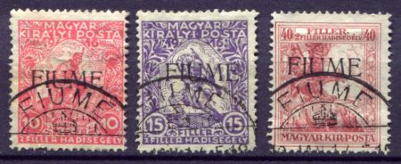 ФИЮМЕ 1918г. SC# B1-3 / 10-40f. USED VF