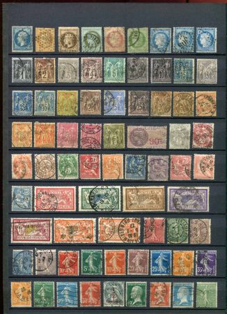 Франция • XIX-XX век • коллекция 225 старинных марок • Used VF