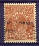 АВСТРАЛИЯ 1930г. GB# 103a / 5d. / USED F-VF / ФАУНА