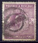 Великобритания 1902-1910 гг. • Gb# 260 • 2s.6d. • Эдуард VII • лиловая • стандарт • Used VF ( кат.- £140 )