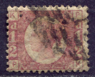 Великобритания 1870 г. • Gb# 49 pl. 12 • ½ d. • Королева Виктория • Used VF ( кат.- £22 )