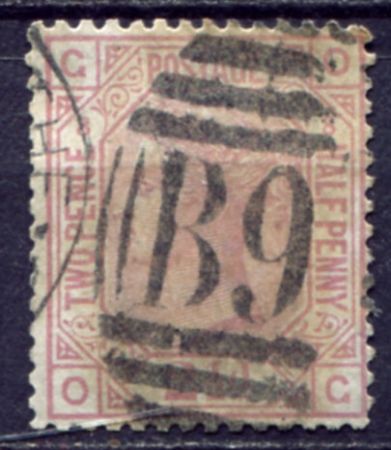 Великобритания 1873-1880 г. • Gb# 141 pl. 16 • 2½ d. • Королева Виктория • стандарт • Used VF( кат.- £60 )