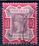 Великобритания 1887-1892 гг. • Gb# 210 • 10 d. • Королева Виктория • "Юбилейный" выпуск • стандарт • Used XF ( кат.- £ 45 )