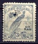 Новая Гвинея 1932-1934 гг. • Gb# 194 • 3 d. • надпечатка контура аэроплана • райская птица • авиапочта • Used F-VF ( кат.- £ 4 )