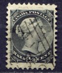 Канада 1870-1889 гг. • SC# 34 • ½ c. • Королева Виктория • Used XF ( кат. - $10 ) 