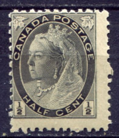 Канада 1898-1902 гг. SC# 74 • Ѕ c. • Королева Виктория • (выпуск с цифрами) • MNH OG F- ( кат.- $25 )