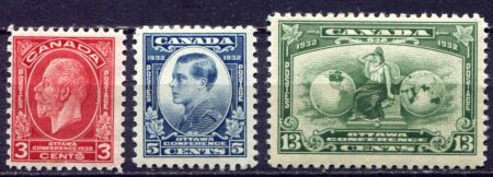 Канада 1932 г. • SC# 192-4 • 3 - 13 c. • Экономическая конференция Британской Империи (Оттава) • MH OG VF ( кат.- $ 36.5 )
