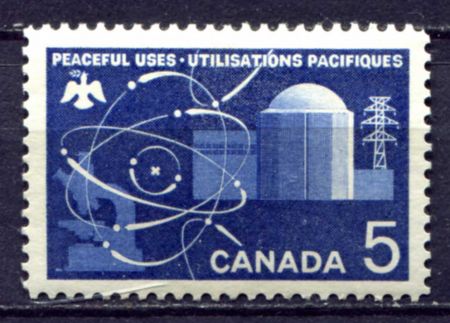 Канада 1966 г. • SC# 449 • 5 c. • Мирное использование аомной энергии • MNH OG XF