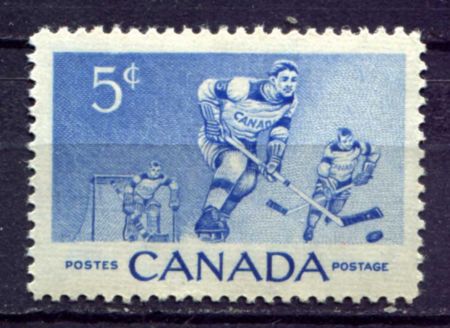Канада 1956 г. • SC# 359 • 5 c. • Развитие и популяризация хоккея • MNH OG XF