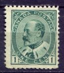 Канада 1903-1908 гг. • SC# 89 • 1 c. • Эдуард VII • стандарт • MNG VF ( кат.- $45- )