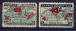 Канада 1898 г. • SC# 85-6 • 2 c.(2) • Единая пенни-почта • карта Британской Империи • полн. серия • Used VF ( кат.- $ 18 ) 