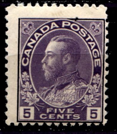 КАНАДА 1911-25гг. SC# 112 / 5c. / MNH OG F