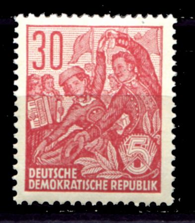 ГДР 1957-1959 гг. • Mi# 582B • 30 pf. • национальные танцы • стандарт • MNH OG VF