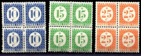 ФР. КОЛОНИИ 1945г. SC# J23-5 / 10-25c. /  MNH OG VF / кв. блоки