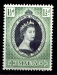 Мальта 1953 г. Gb# • 261 • 1½ d. • Коронация Елизаветы II • MNH OG VF
