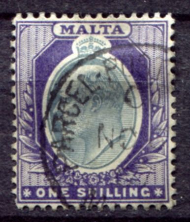 МАЛЬТА 1903-4гг. GB# 44 / 1s. / USED F-VF