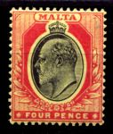 МАЛЬТА 1904-14гг. GB# 55 / 4d. / MH OG F-VF