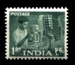Индия 1955 г. • Gb# 366 • 1 R. • 5-летний план развития • телефония • MH OG VF