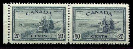 Канада 1946 г. • Gb# 404 • 20 c. • Послевоенное восстановление экономики • комбайн • пара • MH OG VF-* ( кат.- £ 6+ )