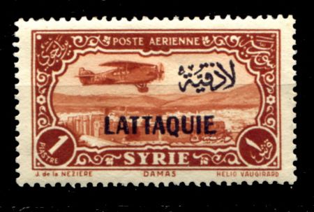 Латакия 1931-1933 гг. • SC# C3 • 1 pi. • надпечатка на осн. выпуске марок Сирии • авиапочта • MH OG VF