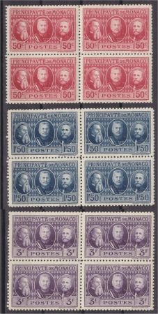 МОНАКО 1928г. SC# 100-2 / ПРИНЦЫ МОНАКО ФИЛ. ВЫСТАВКА / MNH/MH OG F-VF / кв. блок