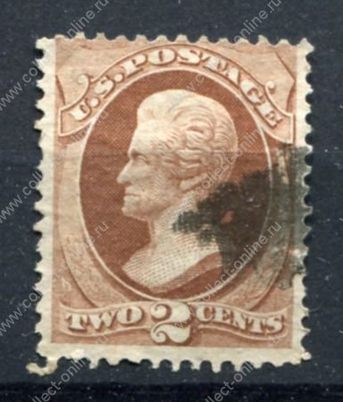 США 1873 г. • SC# 157 • 2 c. • Президент Эндрю Джексон • Used F-VF ( кат. - $25 )