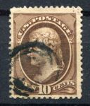 США 1873 г. • SC# 161 • 10 c. • Президент Томас Джефферсон • Used F-VF ( кат. - $20 )