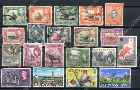 Кения, Уганда и Танганьика 1935-1967 гг. • Георг V - Елизавета II • лот 20 марок • Used F-VF