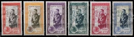 МОНАКО 1950г. SC# 247-52 / РЕНЬЕ III / MH OG/NG/USED F-VF / АРХИТЕКТУРА