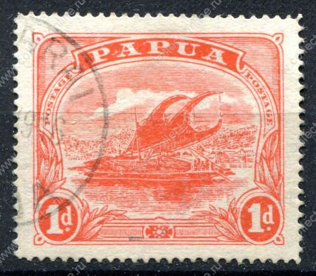 ПАПУА 1911-15гг. GB# 85 / 1 d. ЛАКАТОИ / USED VF / ПАРУСА