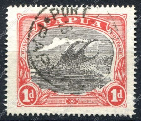 ПАПУА 1916-31гг. GB# 94 / 1 d. ЛАКАТОИ / USED VF / ПАРУСА