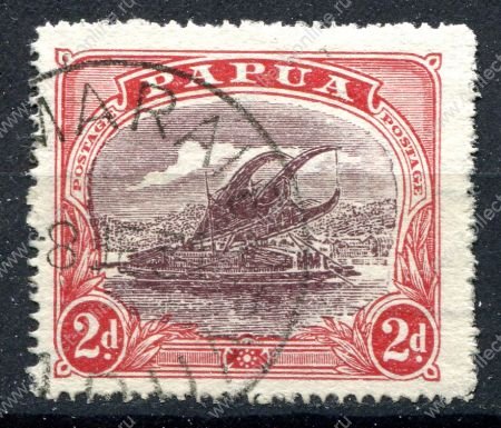 ПАПУА 1916-31гг. GB# 96 / 2 d. ЛАКАТОИ / USED VF / ПАРУСА