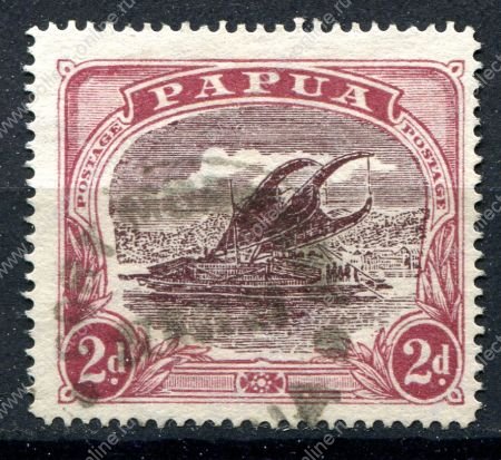 ПАПУА 1916-31гг. GB# 96b / 2 d. ЛАКАТОИ / USED VF / ПАРУСА