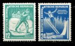 ГДР 1952 г. • Mi# 298-9 • 12 и 24 pf. • Зимние виды спорта (лыжи и прыжки с трамплина) • полн. серия • MNH OG VF ( кат.- €15 )