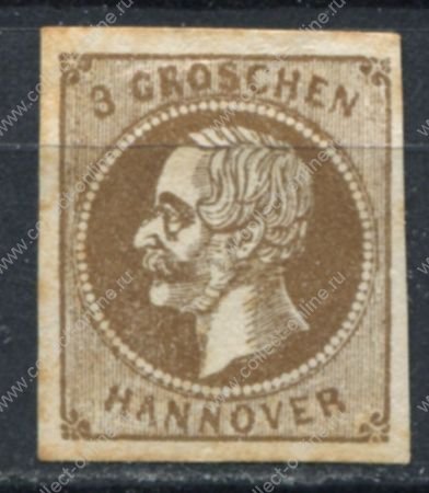 Ганновер 1861 г. Mi# 19a • 3 gr. • король Георг V • MNG F ( кат.- €15 )