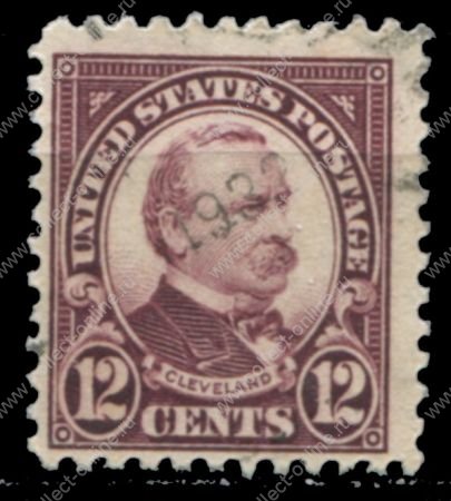 США 1922-25 гг. SC# 564 • 12c. • Стивен Гровер Кливленд • стандарт • Used VF