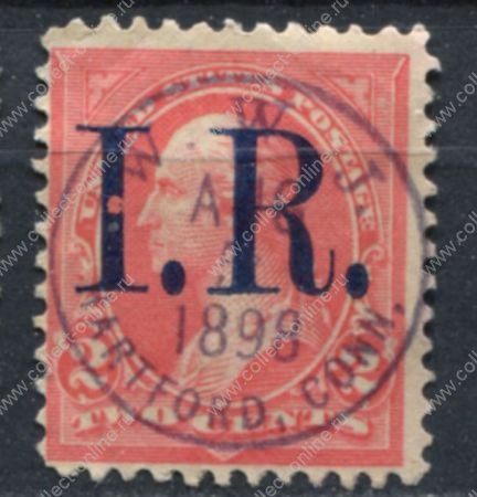 США 1898 г. SC# R155 • 2 c. • черная надпечатка "I.R." • фискальный выпуск • Used F-VF