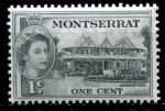 Монтсеррат 1953-1962 гг. • Gb# 137 • 1 c. • Елизавета II основной выпуск • дом правительства • MNH OG VF