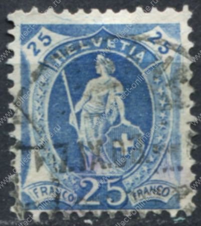 Швейцария 1882-1904 гг. SC# 94a • 25 rp. • "Швейцария" (перф. - 11,5x12) • стандарт • Used XF ( кат.- $2 )