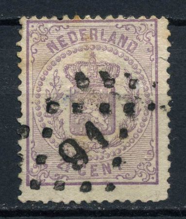 Нидерланды 1869-1871 гг. • SC# 22(Mi# 18B) • 2½ c. • герб королевства • стандарт • Used F- ( кат. - $75 )