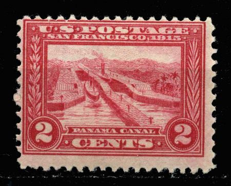 США 1913 г. SC# 398 • 2 c. • Выставка "Панама-Тихий Океан" • корабли в канале • перф. 12 • MNH OG F-VF ( кат. - $50 )
