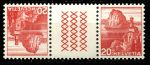Швейцария 1938 г. • Sc# 243a • 20 rp. • озеро Лугано • стандарт • тет-беш пара(дорожка) • MNH OG VF
