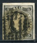 Португалия 1866-1867 гг. • Mi# 17 • 5 R. • Луиш I • б.з. • стандарт • Used XF ( кат.- € 13 )