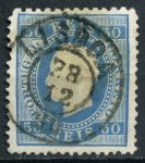 Португалия 1870-1884 гг. • Mi# 48(Sc# 43) • 50 r. • Луиш I • голубая • стандарт • Used VF ( кат.- €75 )