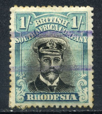 Родезия 1913-1922 гг. • Gb# 233 (die II) • 1 sh. • выпуск "Адмирал" • перф. - 14 • стандарт • Used VF ( кат. - £22 )