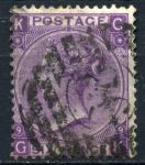Великобритания 1867-1880 гг. • Gb# 109 pl. 9 • 6 d. • Королева Виктория • стандарт • Used VF ( кат.- £ 90 )
