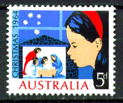 Австралия 1964 г. • GB# 372 • 5 d. • Рождество • MNH OG XF