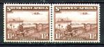 Юго-западная Африка 1937 г. • Gb# 96 • 1½ d.(2) • доп. выпуск (афр. текст) • паровоз, самолет, пароход • пара • MNH OG VF ( кат.- £29 )